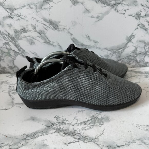 Arcopedico LS Bordeaux Sneaker Women 39 US 9 Gray Knit Lace Up Comfort Shoe - Picture 1 of 6